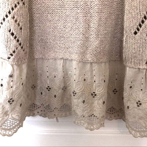 Free People Wool Blend Skirted Cardigan in Oatmeal - Picture 7 of 8